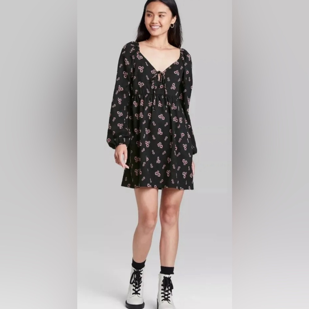 Wild Fable Black Floral Dress